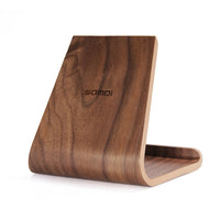 HKM-623251 Double-Sided Tablet Stand in Birch and Walnut Finish, Compact Design, Lightweight at 92g