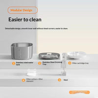 HKM-6232765 Smart Water Dispenser for Cats - 4L Capacity SUS304 Stainless Steel Fountain