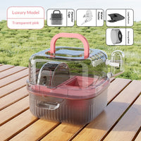 HKM-6233149 Portable Outdoor Hamster Travel Cage with Water Dispenser and Running Wheel
