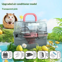 HKM-6233149 Portable Outdoor Hamster Travel Cage with Water Dispenser and Running Wheel