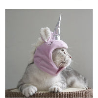 HKM-6234301 Purple Silver Horn Pet Halloween Hat for Cats - Medium Size