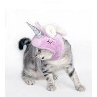 HKM-6234301 Purple Silver Horn Pet Halloween Hat for Cats - Medium Size
