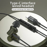 HKM-623443 Wired Type C Earphones with Mic and Volume Control for iPhone 15, Huawei, and Samsung Devices