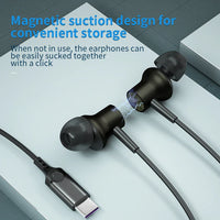 HKM-623443 Wired Type C Earphones with Mic and Volume Control for iPhone 15, Huawei, and Samsung Devices