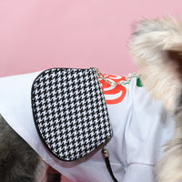 HKM-6235069 Pet Backpack Carrier for Small Dogs and Cats - Adjustable Chain & Houndstooth Design