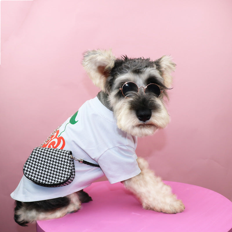 HKM-6235069 Pet Backpack Carrier for Small Dogs and Cats - Adjustable Chain & Houndstooth Design
