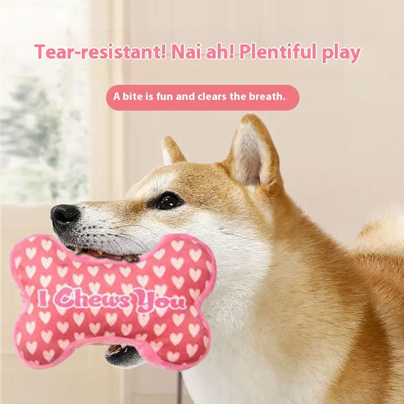 HKM-6235325 Pet Plush Molar Toy - Bite-Resistant, Vocalization Feature for Decompression and Dental Care