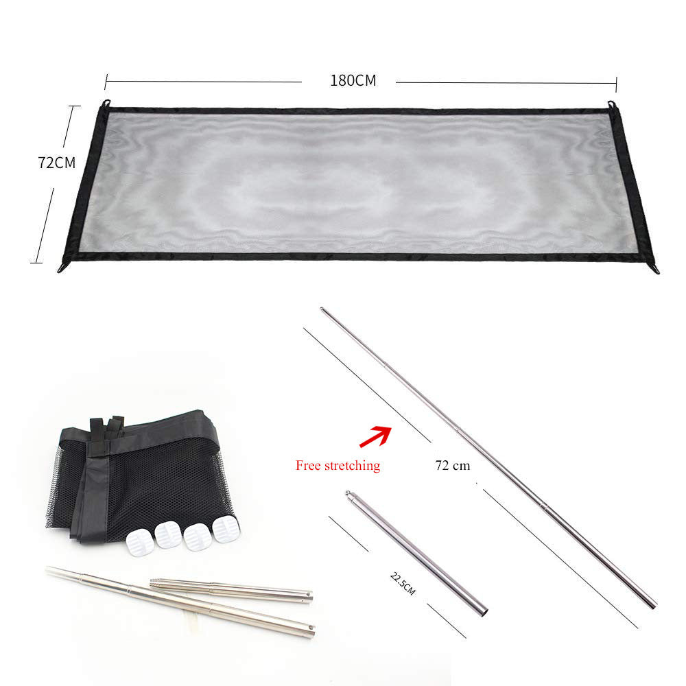 HKM-6236861 Portable Pet Isolation Net - Folding Safety Playpen for Dogs, Black Nylon with Sticky Hooks, Available in Small and Large Sizes