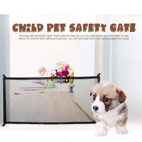 HKM-6236861 Portable Pet Isolation Net - Folding Safety Playpen for Dogs, Black Nylon with Sticky Hooks, Available in Small and Large Sizes