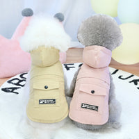 HKM-6237245 Corgi Bichon Cozy Velvet Hooded Vest for Pets - Autumn & Winter Wear