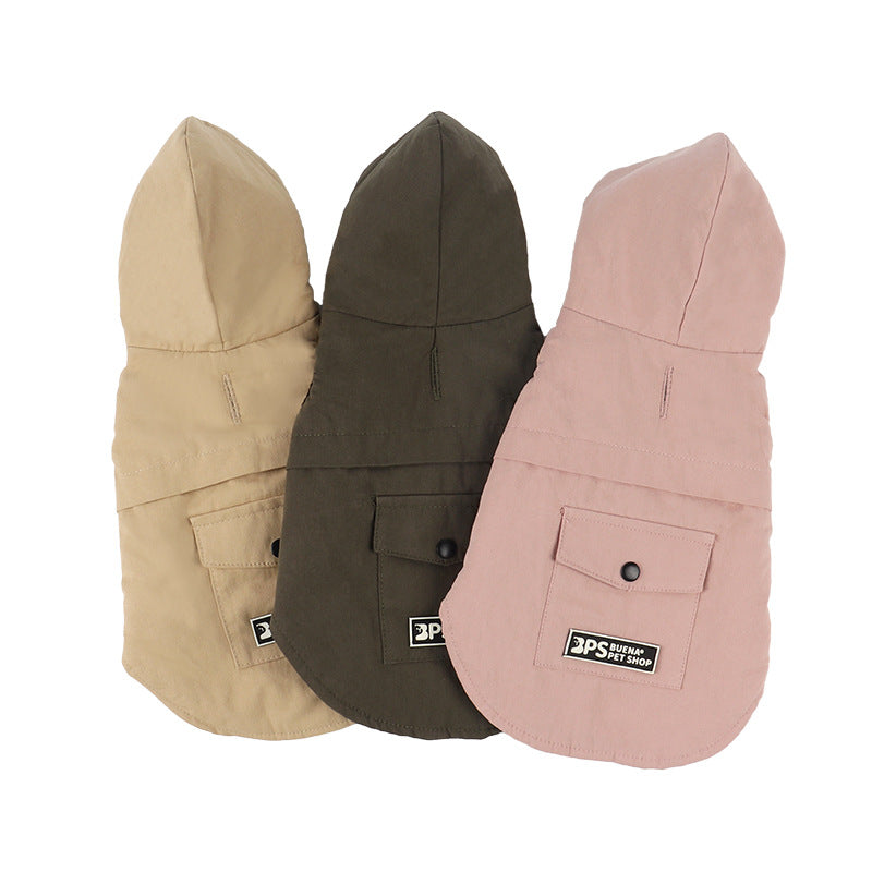 HKM-6237245 Corgi Bichon Cozy Velvet Hooded Vest for Pets - Autumn & Winter Wear