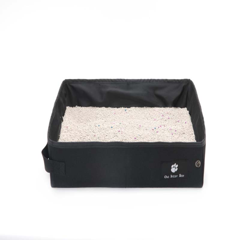 HKM-6238141 Portable Folding Cat Litter Box for Travel - Waterproof Oxford Cloth Design