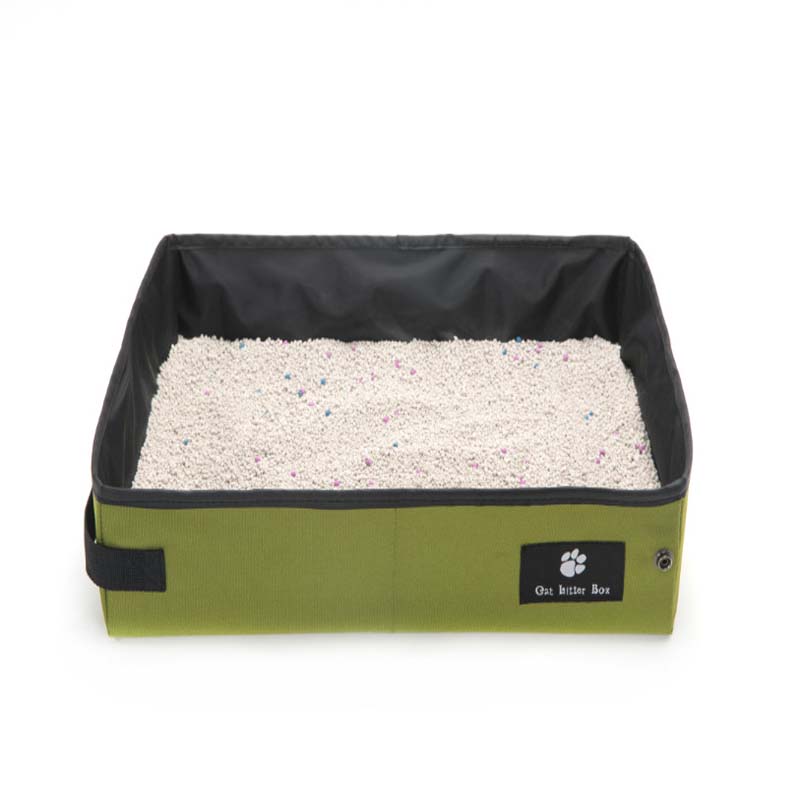 HKM-6238141 Portable Folding Cat Litter Box for Travel - Waterproof Oxford Cloth Design