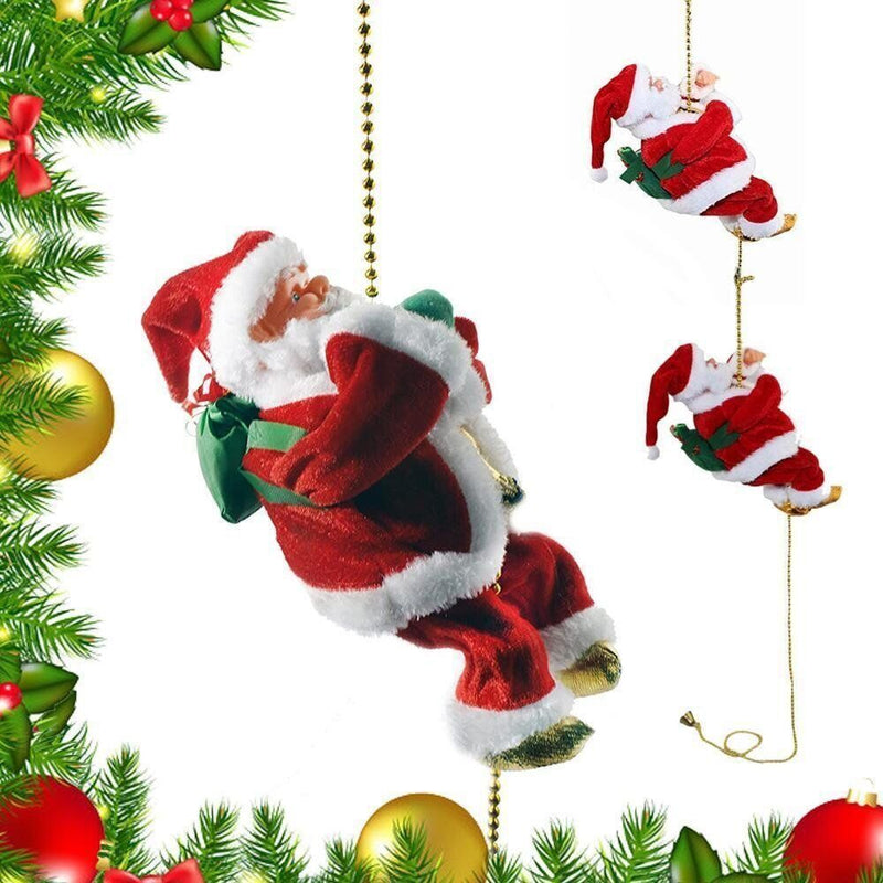 HKM-623827 Electric Animated Santa Claus Climbing Toy with Music for Christmas Decoration