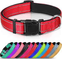 HKM-6238653 Adjustable Reflective Nylon Dog Collar for Small to Extra Large Pets - Multiple Color Options Available