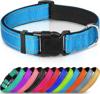 HKM-6238653 Adjustable Reflective Nylon Dog Collar for Small to Extra Large Pets - Multiple Color Options Available