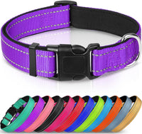 HKM-6238653 Adjustable Reflective Nylon Dog Collar for Small to Extra Large Pets - Multiple Color Options Available