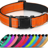 HKM-6238653 Adjustable Reflective Nylon Dog Collar for Small to Extra Large Pets - Multiple Color Options Available