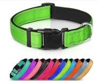 HKM-6238653 Adjustable Reflective Nylon Dog Collar for Small to Extra Large Pets - Multiple Color Options Available