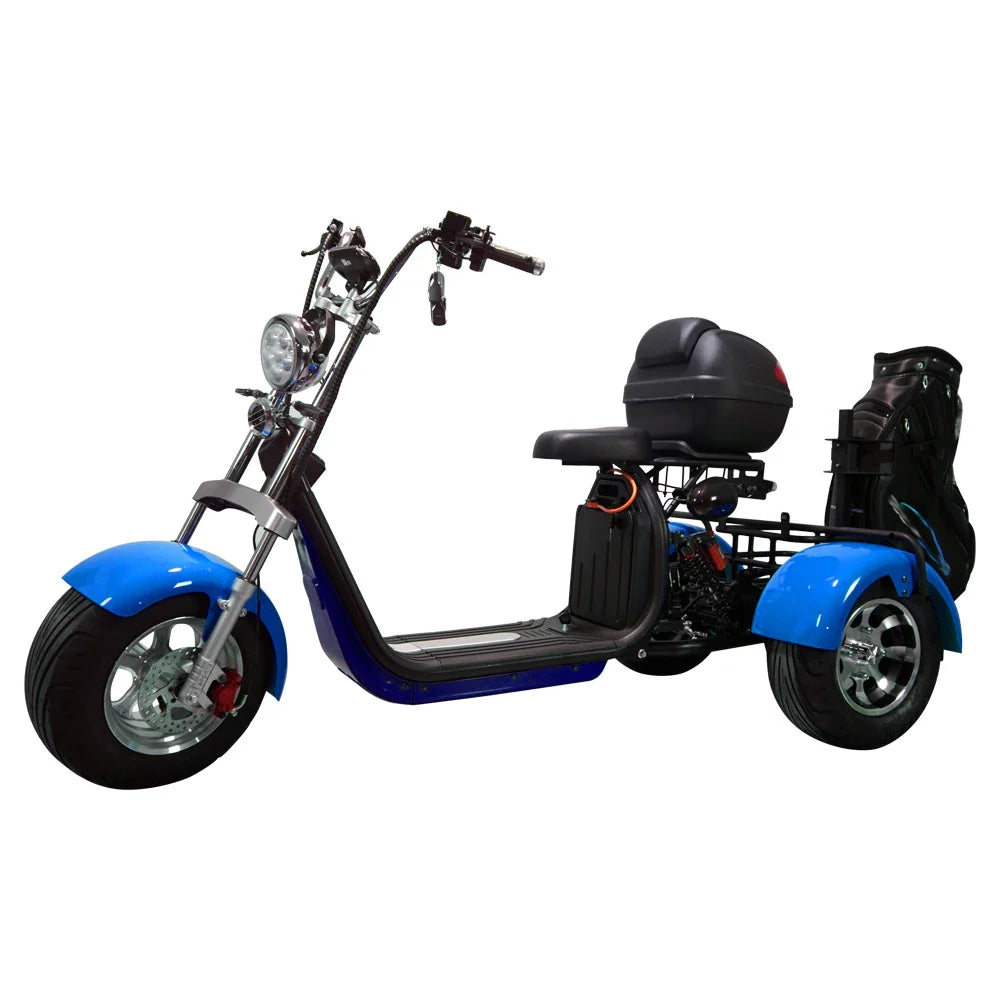 HKM-623891 3000W Three-Wheel Electric Scooter with Bluetooth, Full Suspension & Long Range