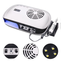 HKM-624019 72W 3-in-1 Nail Machine for Polishing, Vacuuming, and Phototherapy with LCD Display and Variable Speed Control