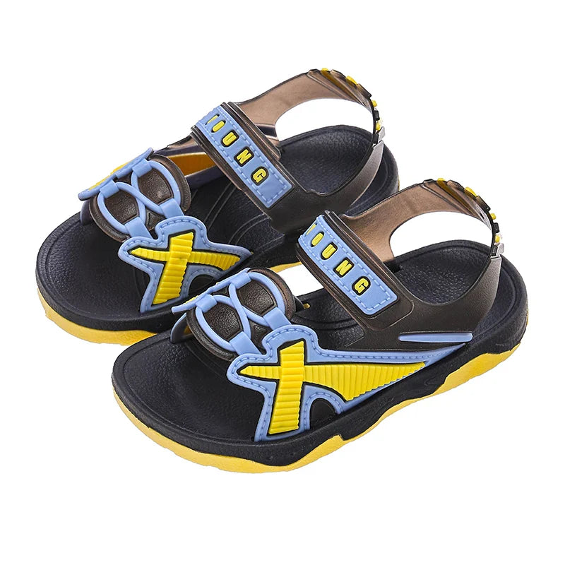 HKM-624083 Boys' Slides and Slippers Kids' Beach Shoes Wholesale PVC Children's Summer Sandals for Outdoor Play