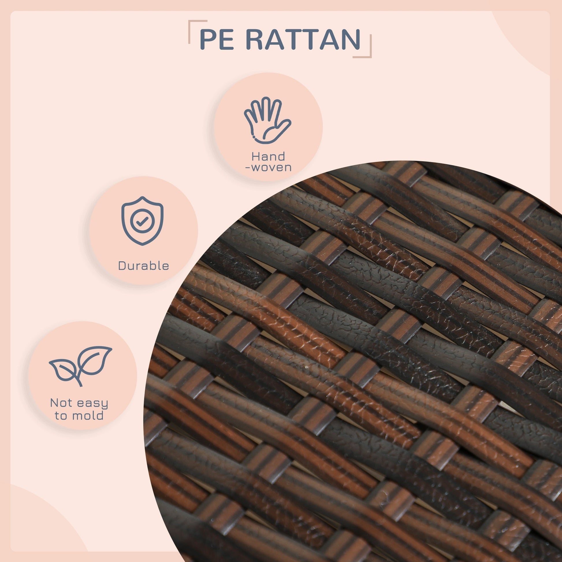 HKM-6241085 Outdoor Dog Bed with Canopy, Rattan House and Soft Removable Cushion for Medium to Large Dogs