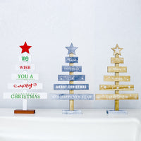 HKM-624147 Painted Letter Wooden Christmas Tree Ornaments - European Style Decor 29cm x 18cm