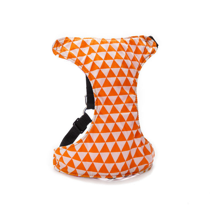 HKM-6241725 Small Cotton Triangle Dog Training Strap - Adjustable Chest Harness with Traction Rope - Multiple Colors Available