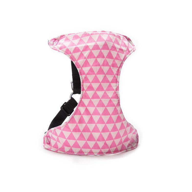 HKM-6241725 Small Cotton Triangle Dog Training Strap - Adjustable Chest Harness with Traction Rope - Multiple Colors Available