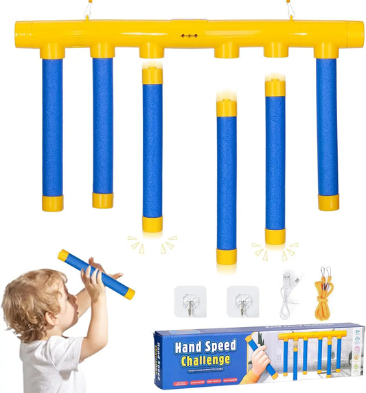 HKM-624211 Upgrade Reflex Drop Sticks Challenge Game with Voice Prompts and Remote Control for Indoor Fun