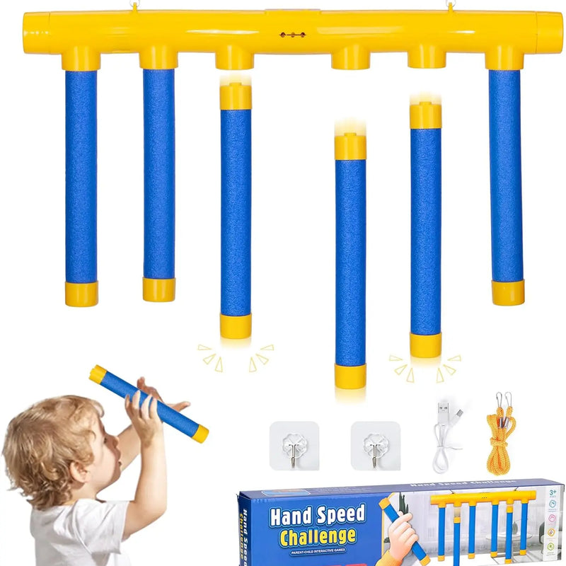 HKM-624211 Upgrade Reflex Drop Sticks Challenge Game with Voice Prompts and Remote Control for Indoor Fun