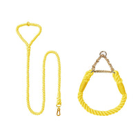 HKM-6242237 Woven Cotton Dog Leash and Collar Set in Various Colors and Sizes