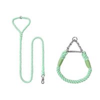 HKM-6242237 Woven Cotton Dog Leash and Collar Set in Various Colors and Sizes