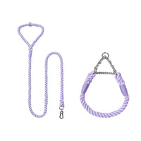 HKM-6242237 Woven Cotton Dog Leash and Collar Set in Various Colors and Sizes