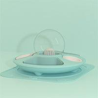 HKM-6242621 UFO Bowl with Anti-Overturning Feeder - Multiple Color Options and Placemat Designs