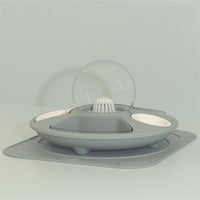 HKM-6242621 UFO Bowl with Anti-Overturning Feeder - Multiple Color Options and Placemat Designs