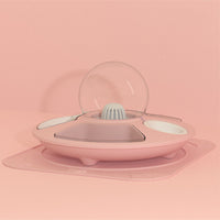 HKM-6242621 UFO Bowl with Anti-Overturning Feeder - Multiple Color Options and Placemat Designs