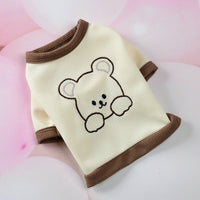 HKM-6243005 Adorable Bear-Themed Small Schnauzer Dog Clothing Set - Skirt & T-Shirt Options Available