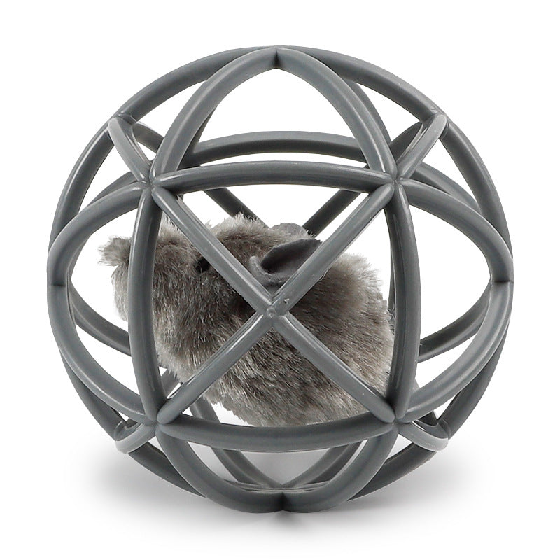HKM-6243261 Interactive Simulation Sounding Plastic Sepak Takraw Toy for Cats - 10cm