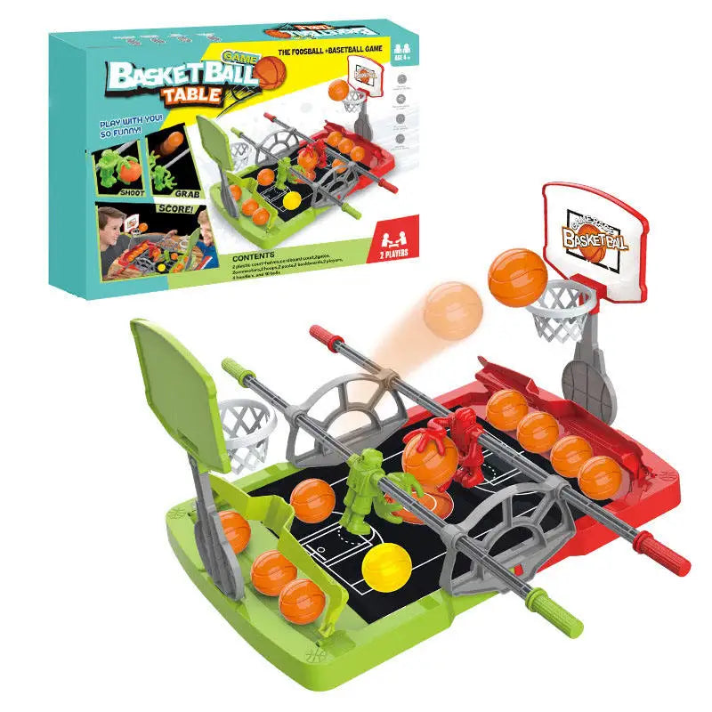 HKM-624339 Desktop Basketball Game for 2 Players - Hand-Cranked Tabletop Action for Kids