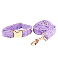 HKM-6243901 Purple Four-Piece Small Dog Accessories Set: Collar, Leash, Bow, and Vest