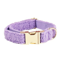 HKM-6243901 Purple Four-Piece Small Dog Accessories Set: Collar, Leash, Bow, and Vest
