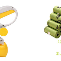 HKM-6244669 2-in-1 Portable Pet Toilet Picker with Curved Grip & Garbage Bags