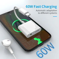 HKM-624595 USB-C to 3.5mm Audio Jack Adapter with Charging Function for Compatible Devices