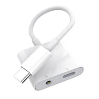 HKM-624595 USB-C to 3.5mm Audio Jack Adapter with Charging Function for Compatible Devices