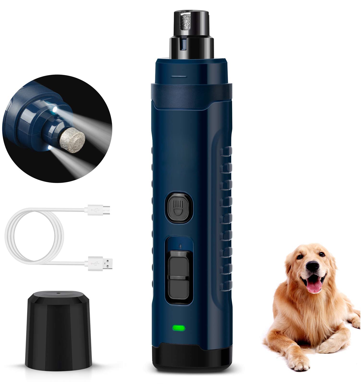 HKM-6246205 Electric Pet Nail Clipper with LED Light for Cats and Dogs - Professional Grooming Tool