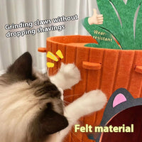 HKM-6246461 Carrot Cat Nest - Semi-Closed Felt Cat Scratch Board with Wear-Resistant Design