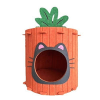 HKM-6246461 Carrot Cat Nest - Semi-Closed Felt Cat Scratch Board with Wear-Resistant Design
