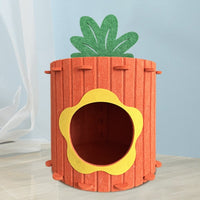 HKM-6246461 Carrot Cat Nest - Semi-Closed Felt Cat Scratch Board with Wear-Resistant Design